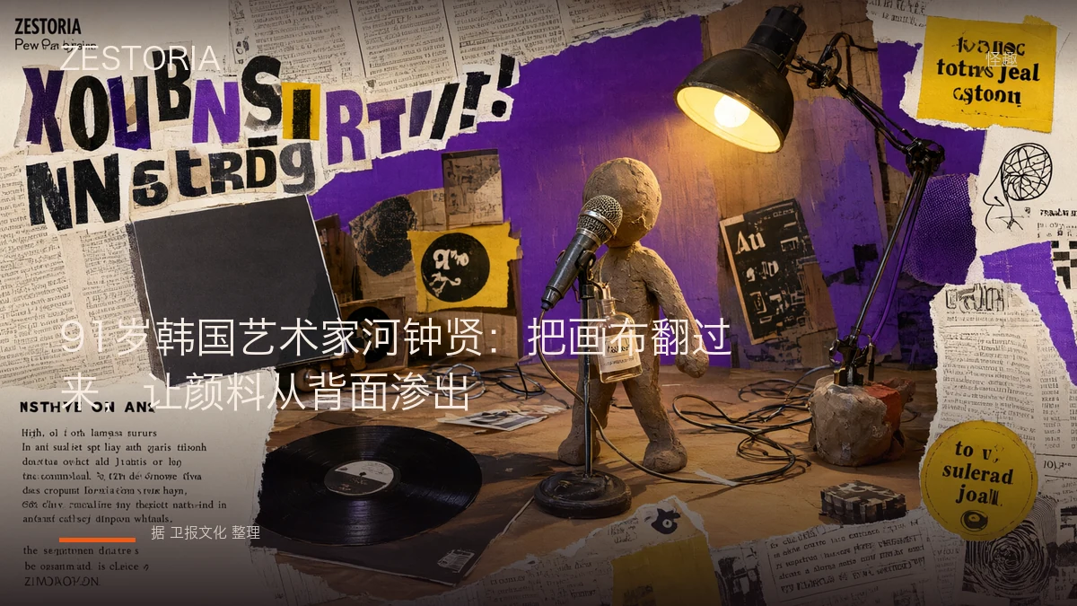 91岁韩国艺术家河钟贤：把画布翻过来，让颜料从背面渗出