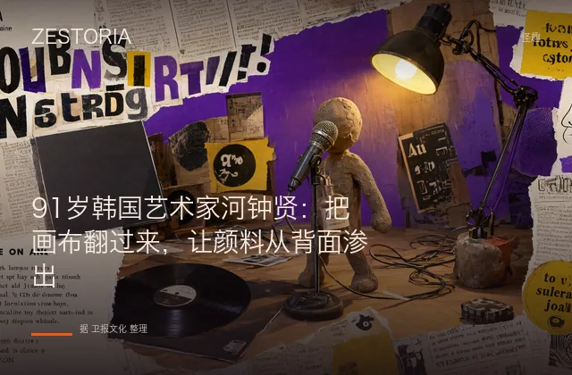 91岁韩国艺术家河钟贤：把画布翻过来，让颜料从背面渗出